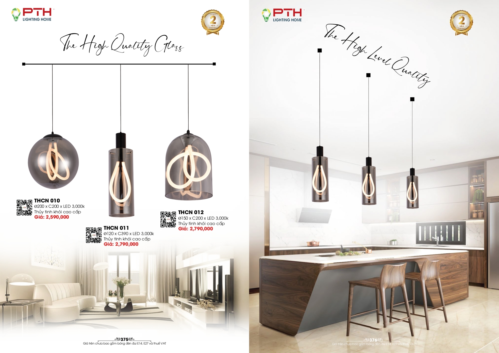 Bảng giá đèn trang trí PTH Lighting Home 2026